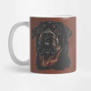 Rottweiler Head Artistic Pet Portrait Cut Out Mug